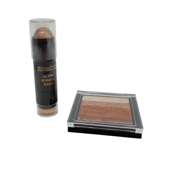 Makeup Revolution Ultra Strobe Stick & Highlighter Palette Set For Radiant Glow - Picture 2 of 5